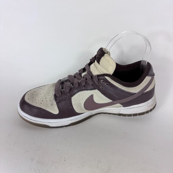 Nike Dunk Low Athletic Sneakers Women's 8.5 Plum Coconut Milk Suede Low Top - Picture 6 of 10